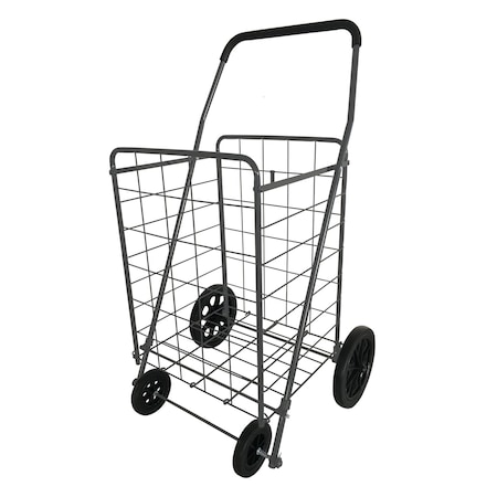40.6 In. H X 21.7 In. W X 24.4 In. L Gray Collapsible Shopping Cart